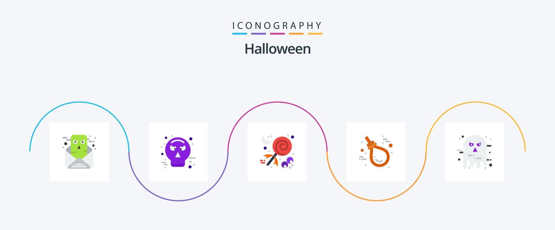 Halloween Flat 5 Icon Pack Including avatar. knot. candy. halloween. gallo vector