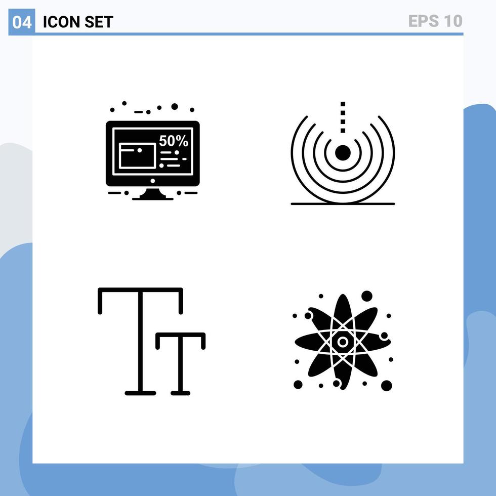 User Interface Pack of Basic Solid Glyphs of discount wifi percentage devices caps Editable Vector Design Elements