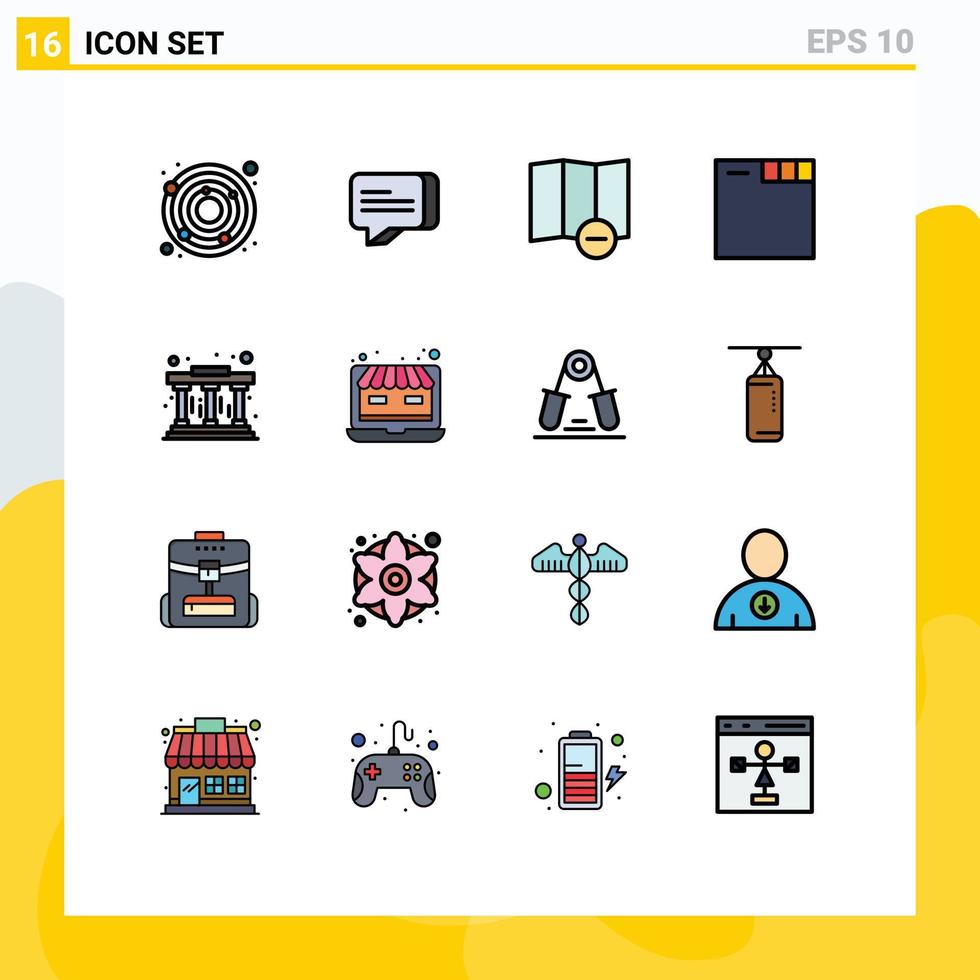 Set of 16 Modern UI Icons Symbols Signs for online store shop browser laptop pillars Editable Creative Vector Design Elements