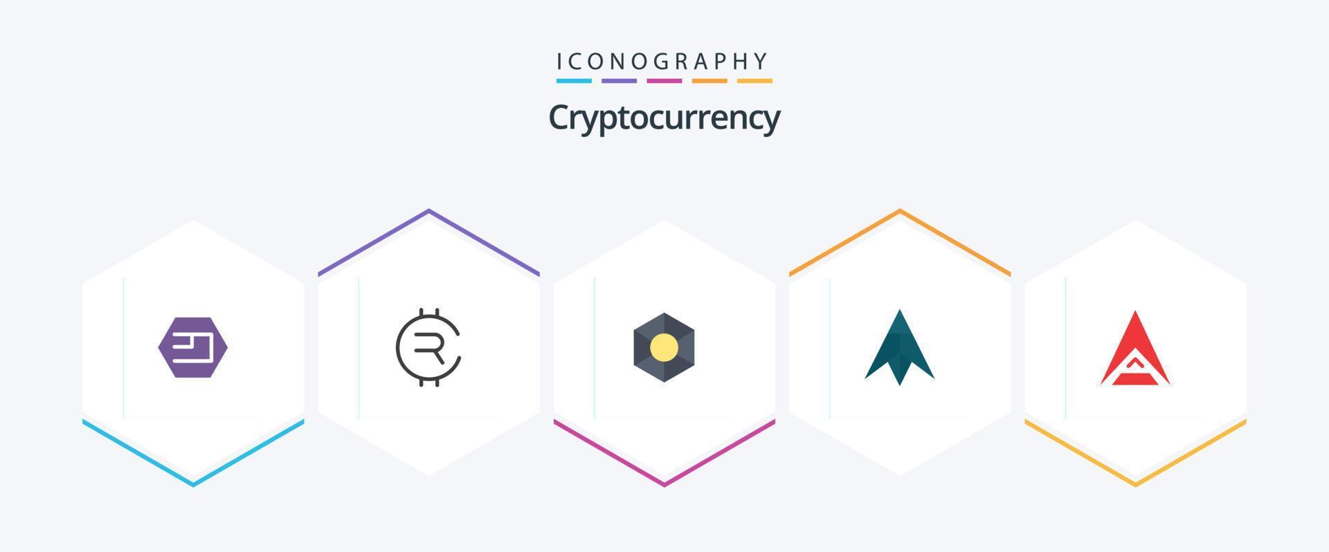 Cryptocurrency 25 Flat icon pack including coin. crypto currency. expanse. crypto. dubaicoin vector