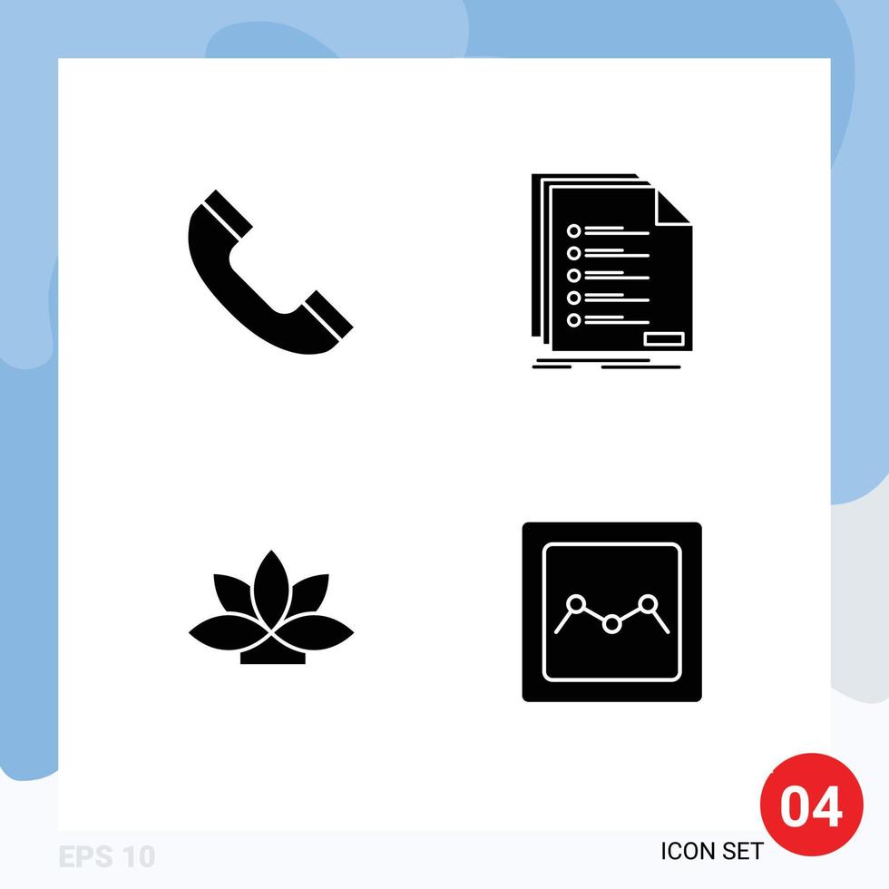 4 Creative Icons Modern Signs and Symbols of call india check listing plant Editable Vector Design Elements