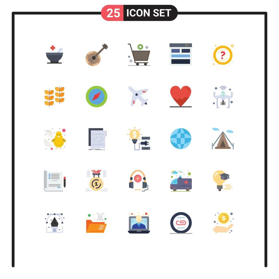 Pack of 25 creative Flat Colors of info contact us add contact e Editable Vector Design Elements