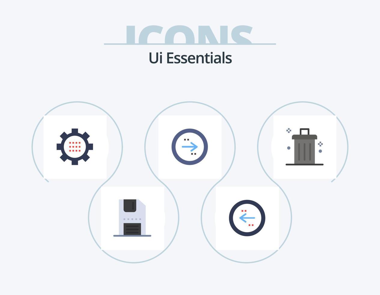 ui essentials flat icon pack 5 diseño de iconos. dirección. flecha. dirección. entorno. engranaje vector