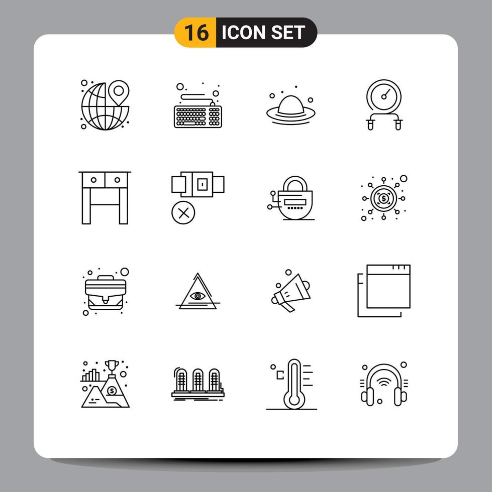 16 Creative Icons Modern Signs and Symbols of training hiit keyboard fitness spring Editable Vector Design Elements