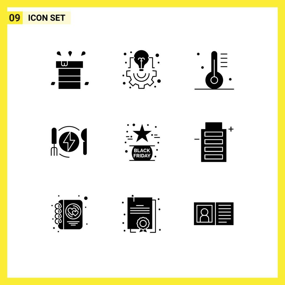 9 Creative Icons Modern Signs and Symbols of dinner consumption light gastronomy drinks Editable Vector Design Elements
