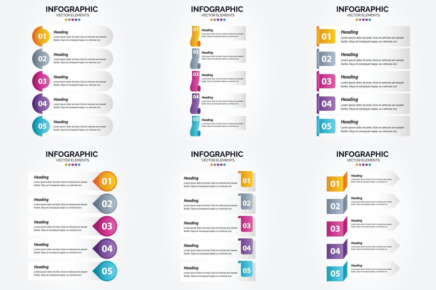 Use this vector illustration infographics set to make your advertising in brochures. flyers. and magazines more attractive.