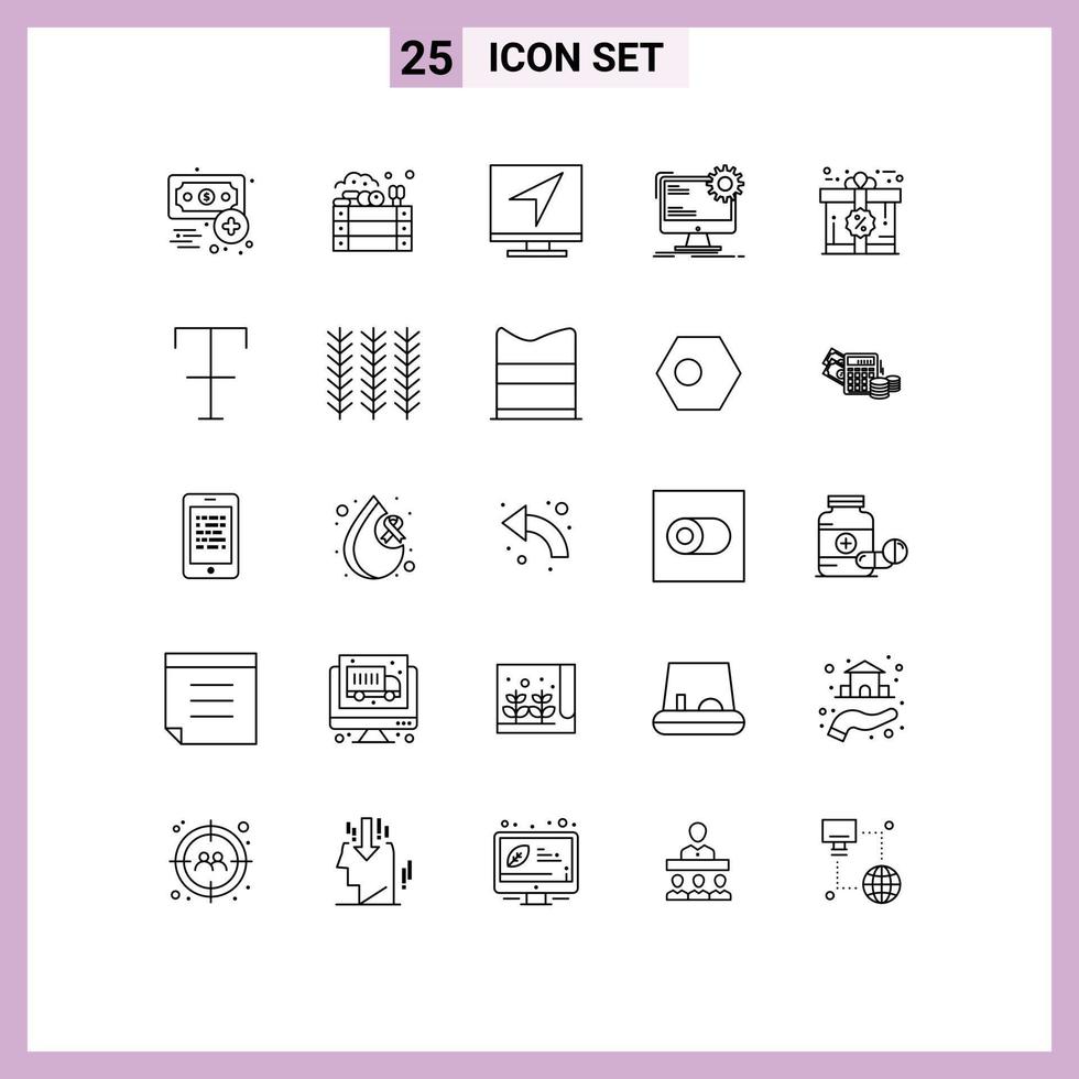 25 Universal Line Signs Symbols of static page communication layout online Editable Vector Design Elements