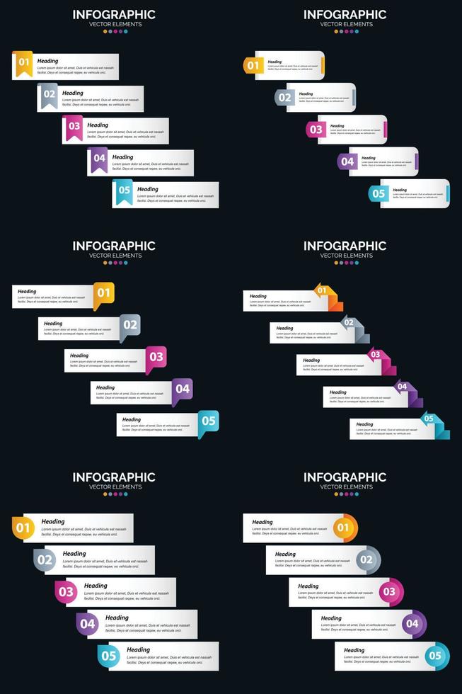 ilustrar ideas complejas con el paquete de infografías vectoriales 6 y los diagramas de ciclo vector