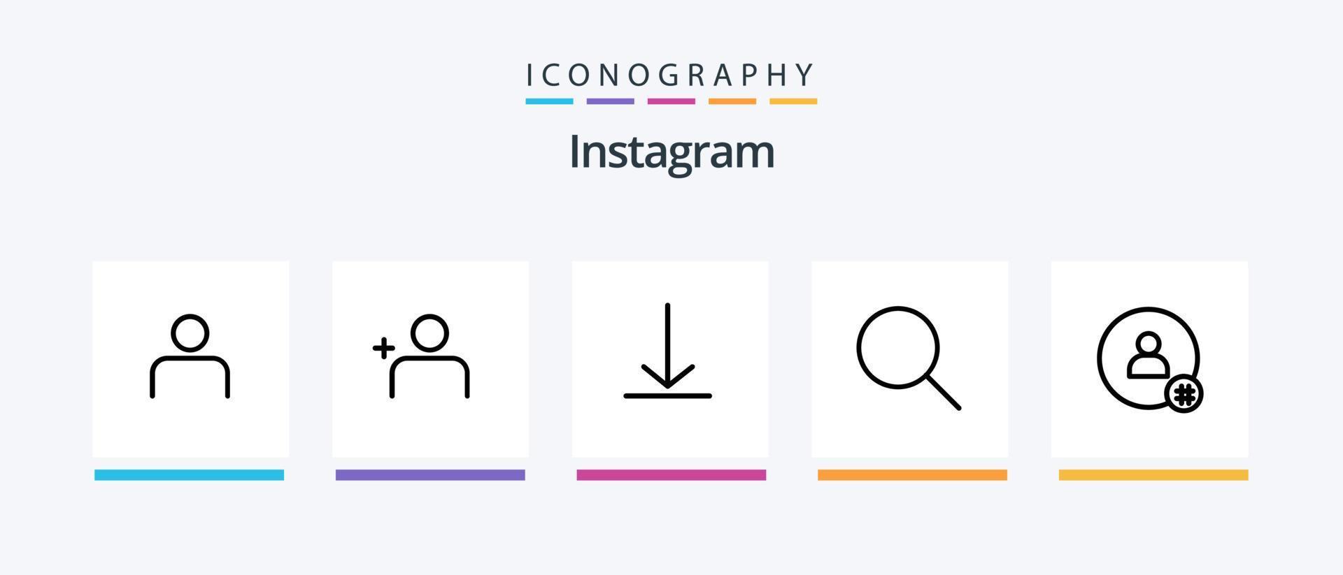 Instagram Line 5 Icon Pack Including . upload. twitter. download. Creative Icons Design vector