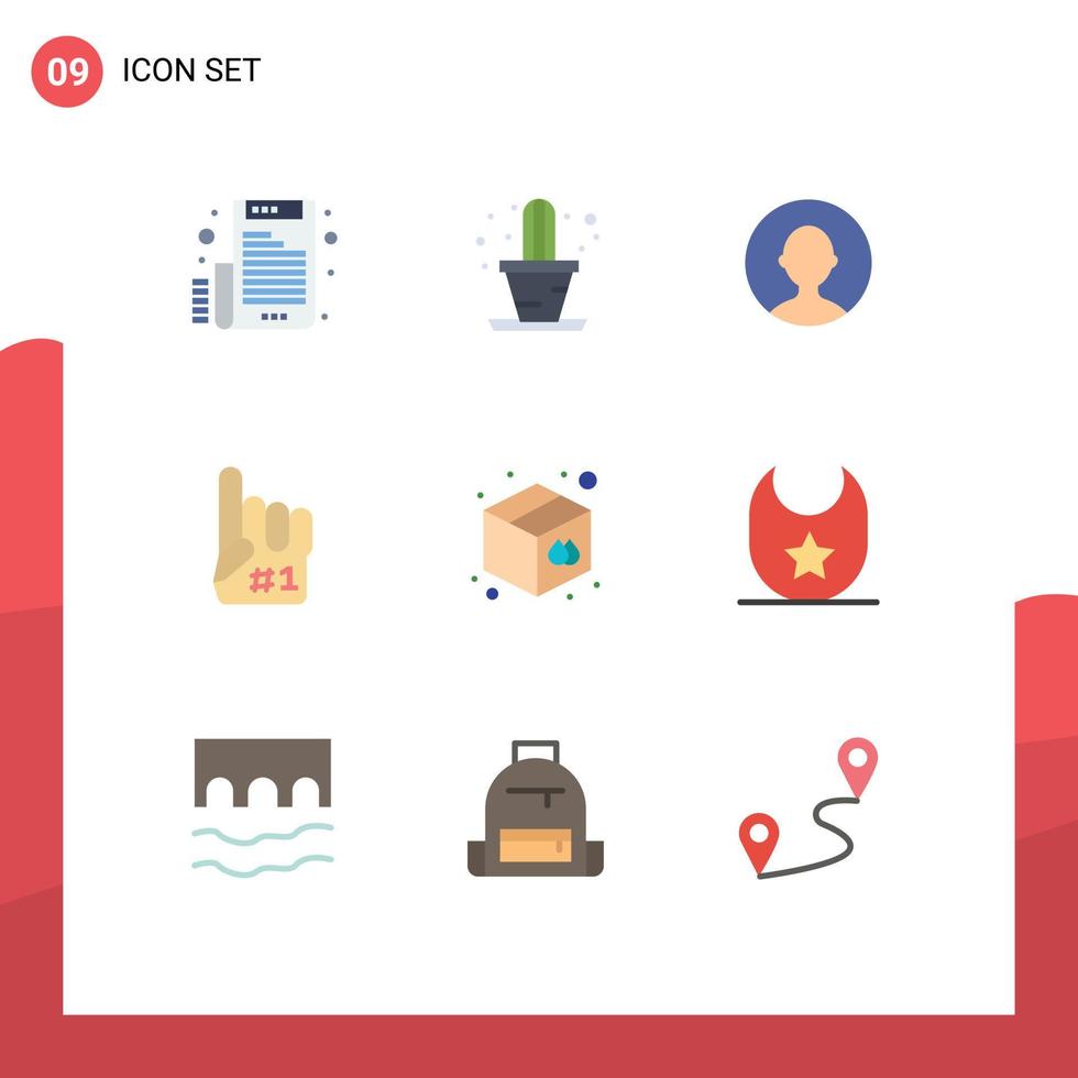 9 Creative Icons Modern Signs and Symbols of print goods user box foam Editable Vector Design Elements