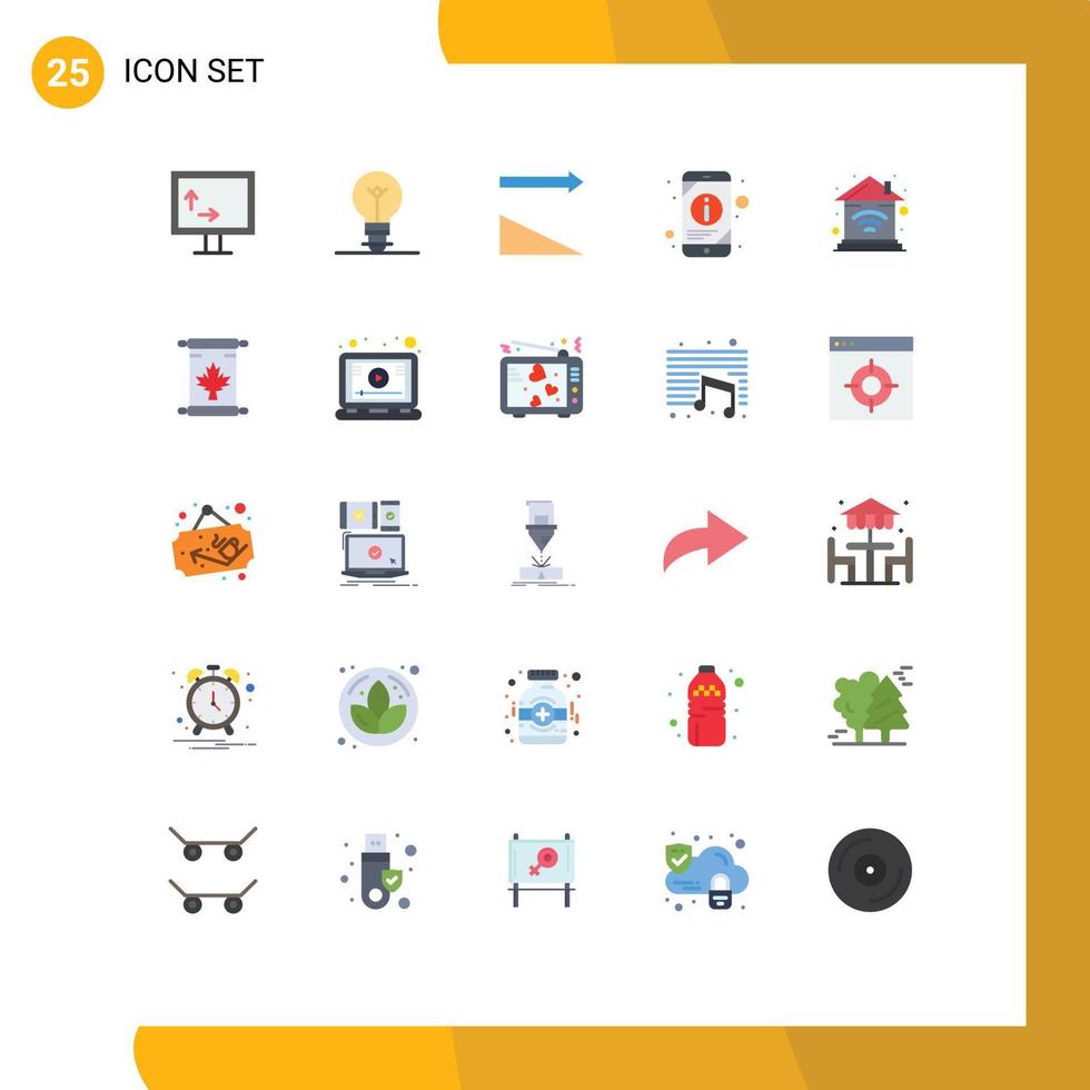 Universal Icon Symbols Group of 25 Modern Flat Colors of note smart sorting property phone Editable Vector Design Elements