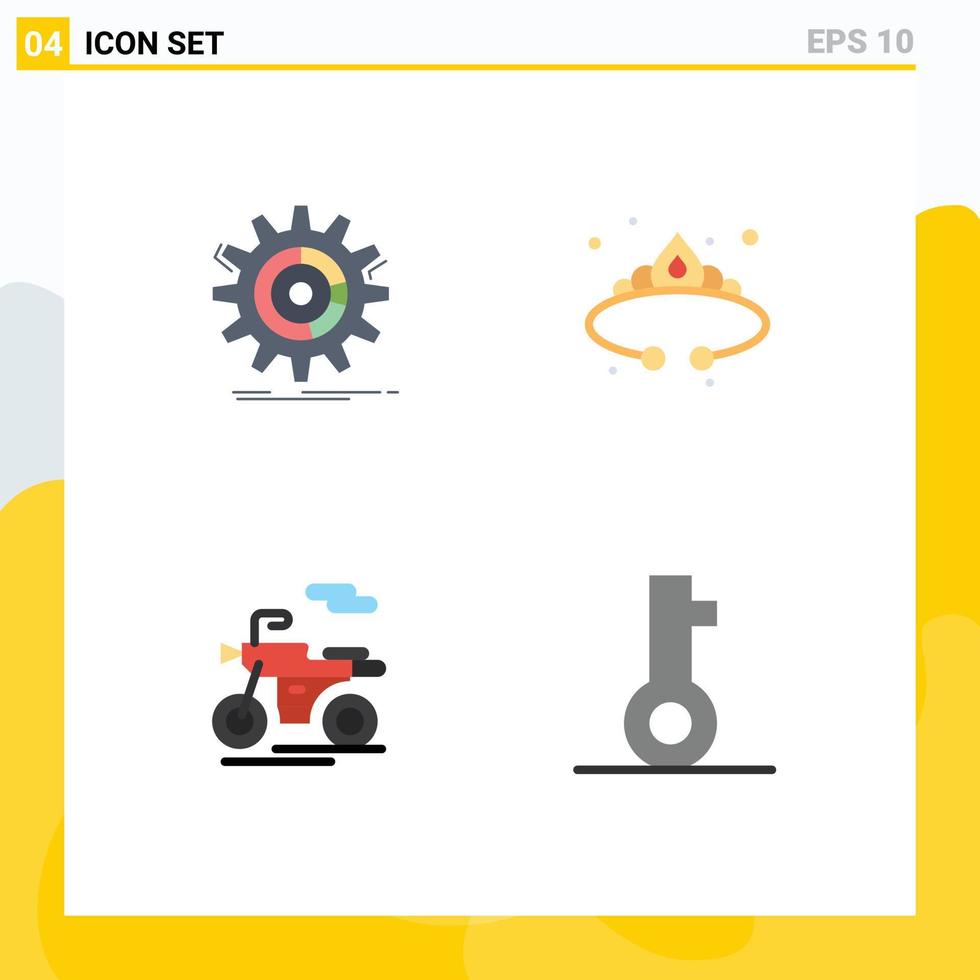 paquete de iconos vectoriales de stock de 4 signos y símbolos de línea para configurar elementos de diseño vectorial editables de scooter de moda de proceso de lujo vector
