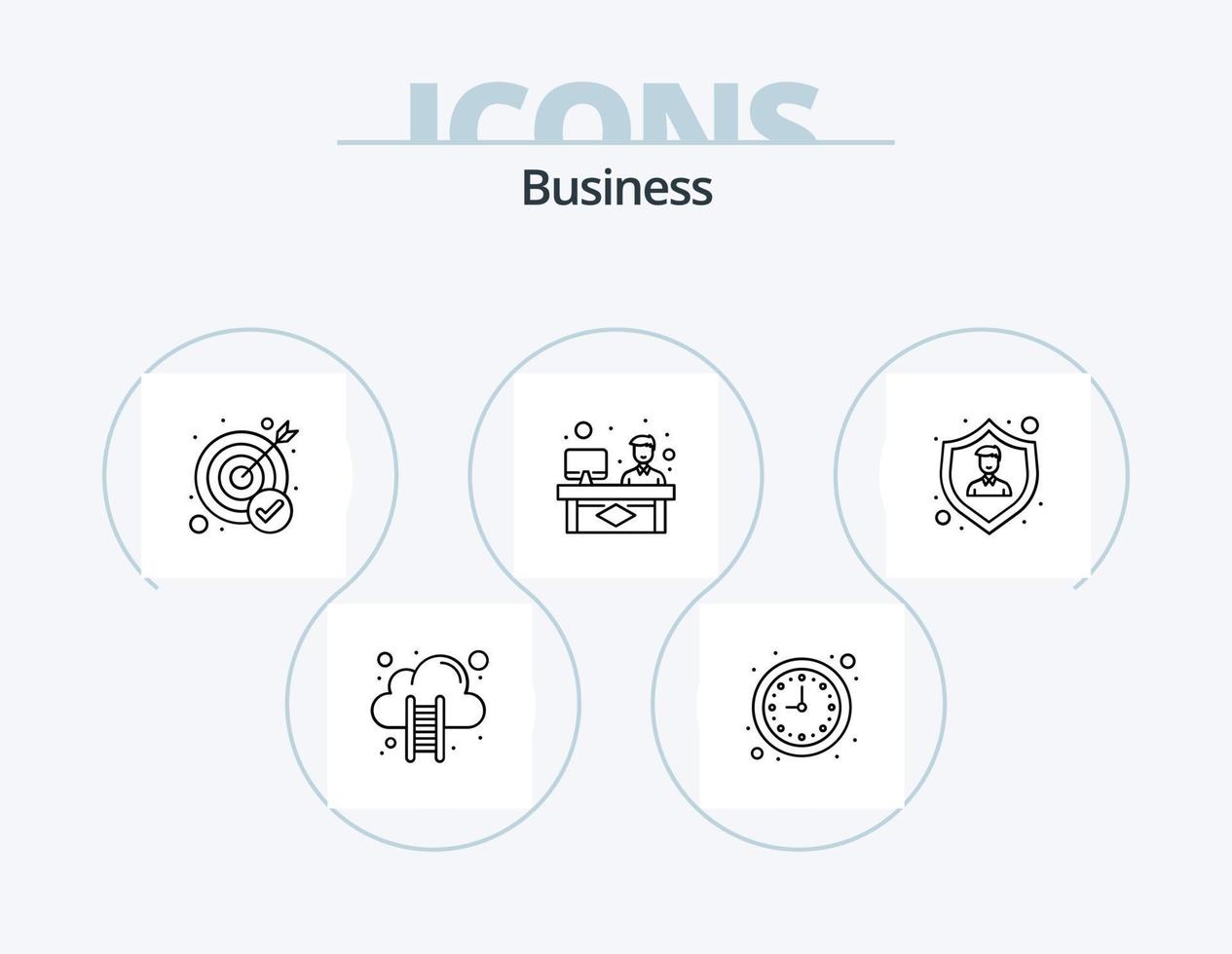 Business Line Icon Pack 5 Icon Design. partnership. agreement. conference. launch. start vector
