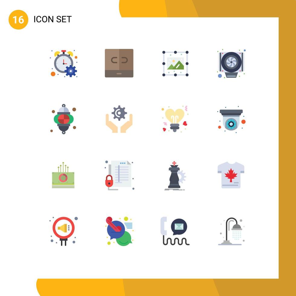 16 Flat Color concept for Websites Mobile and Apps ramadan lantern creative fan computer Editable Pack of Creative Vector Design Elements