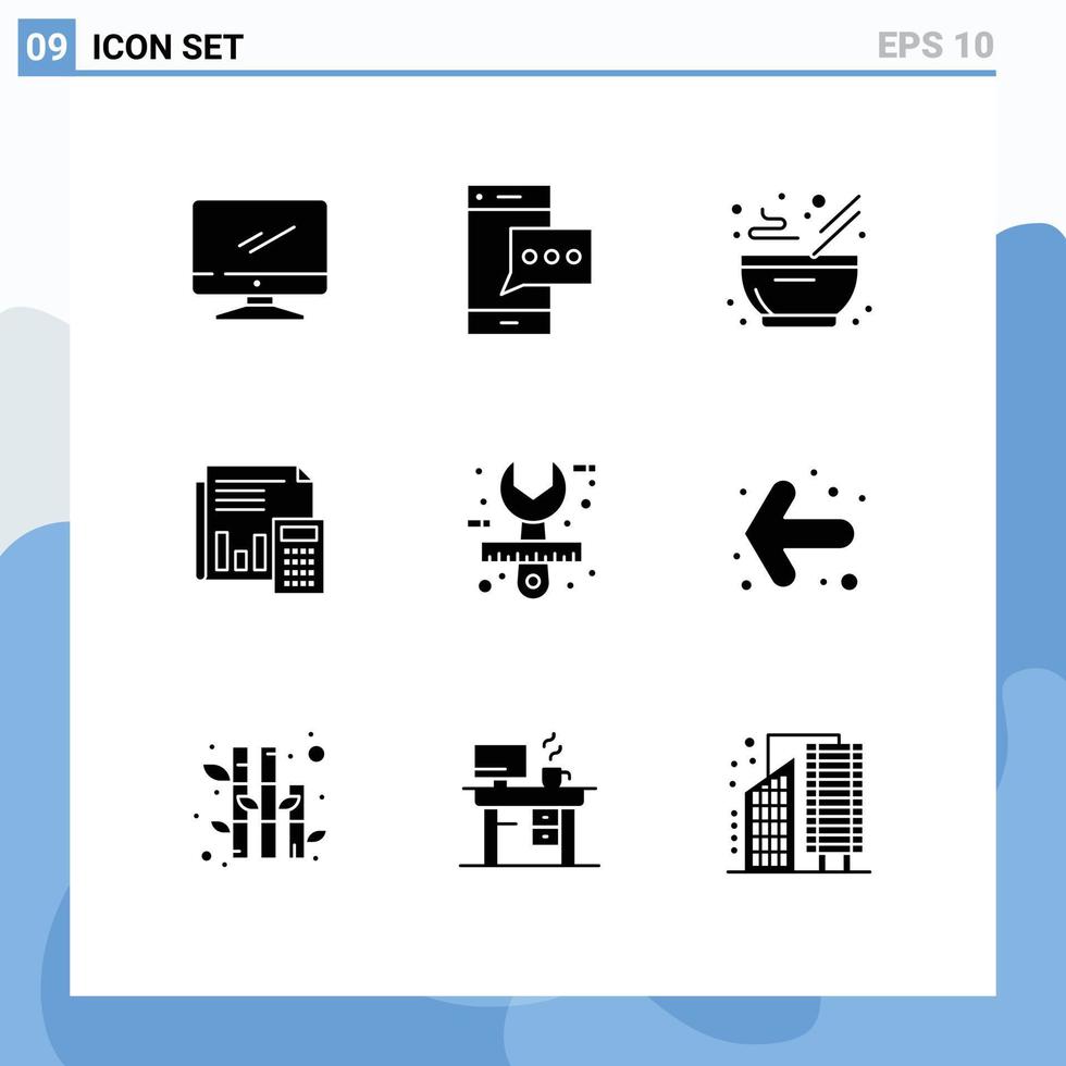 9 Creative Icons Modern Signs and Symbols of budget accounting phone audit kitchen Editable Vector Design Elements
