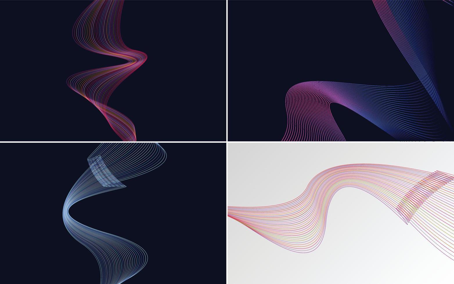 Set of 4 vector line backgrounds for a professional and polished finish
