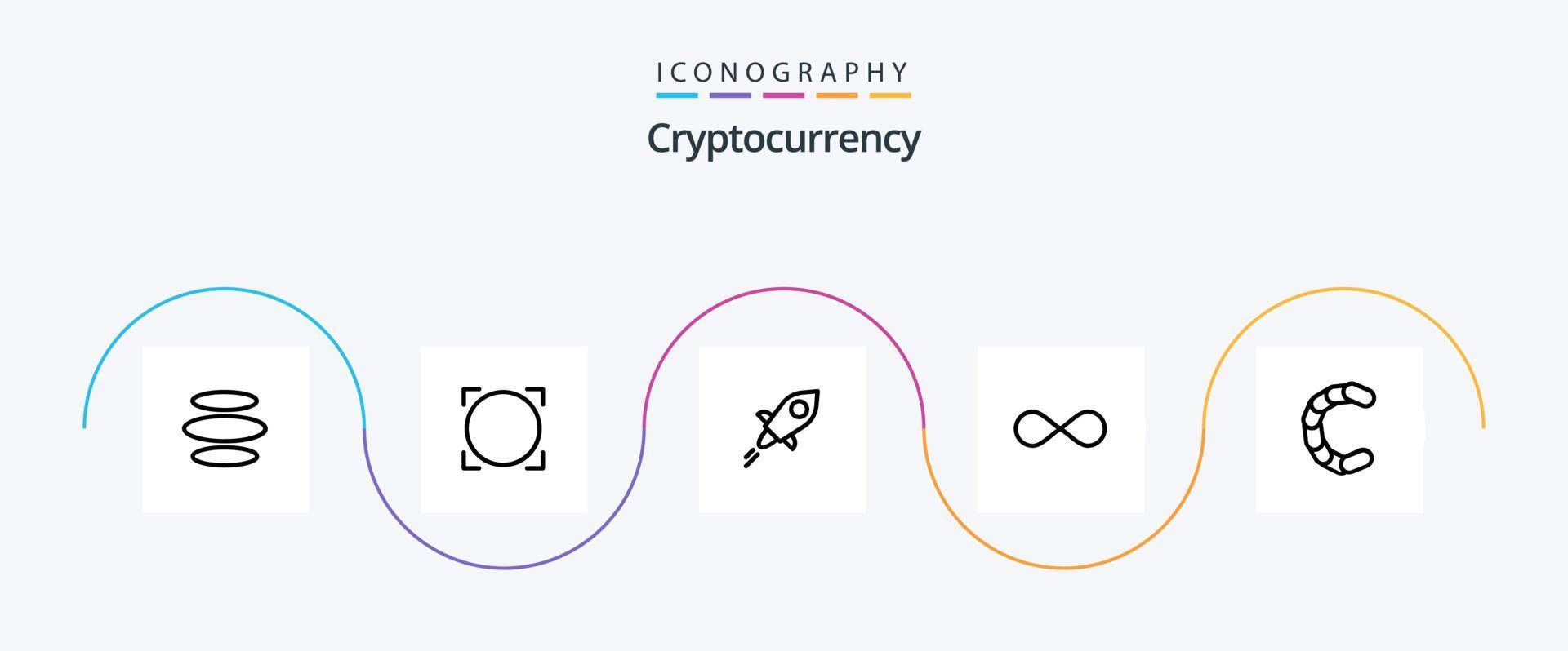Cryptocurrency Line 5 Icon Pack Including blockchain . crypto . line. coin vector