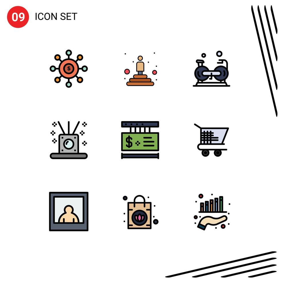 Set of 9 Modern UI Icons Symbols Signs for sticks relaxing winner incense gym Editable Vector Design Elements