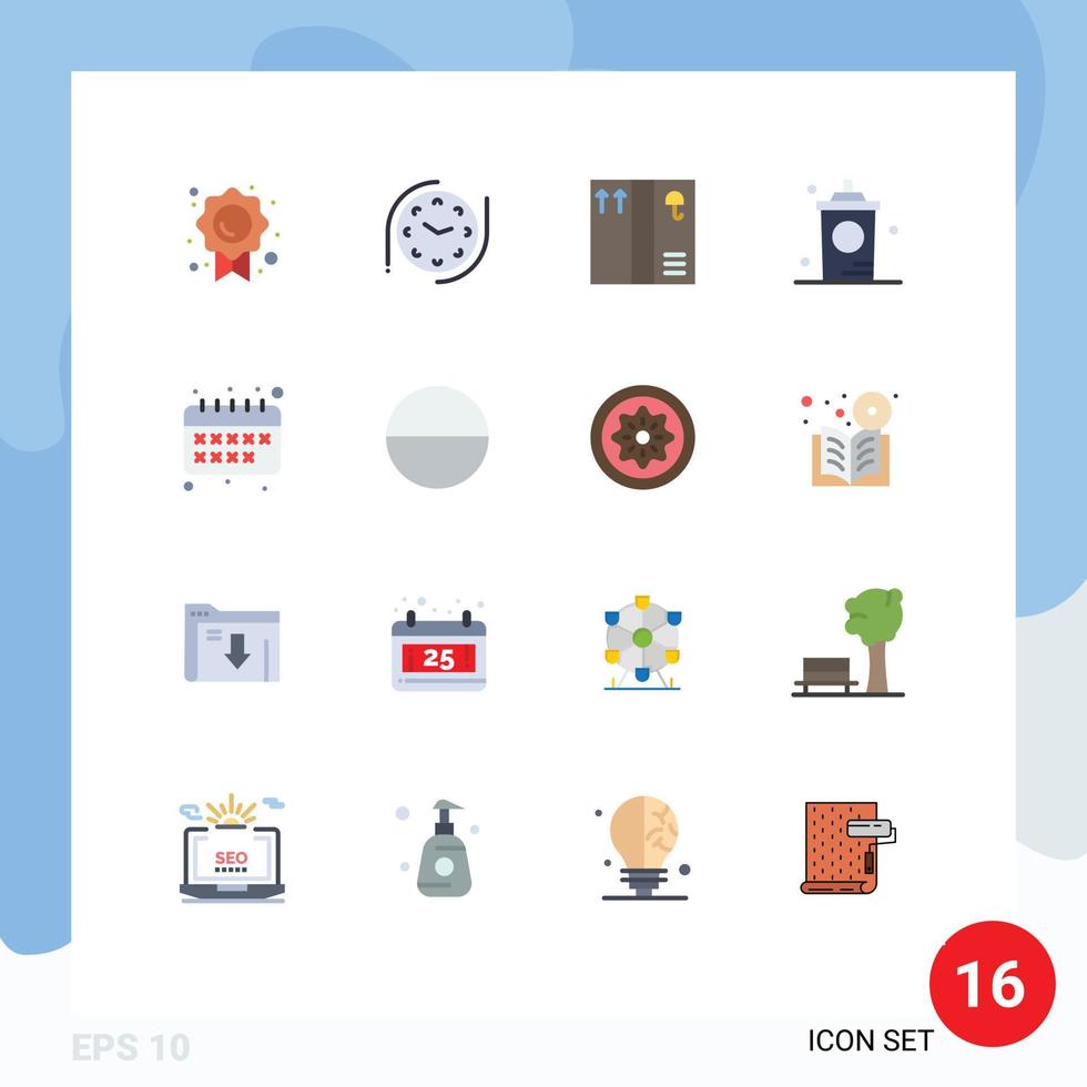 16 Flat Color concept for Websites Mobile and Apps pill education package back to school hot Editable Pack of Creative Vector Design Elements