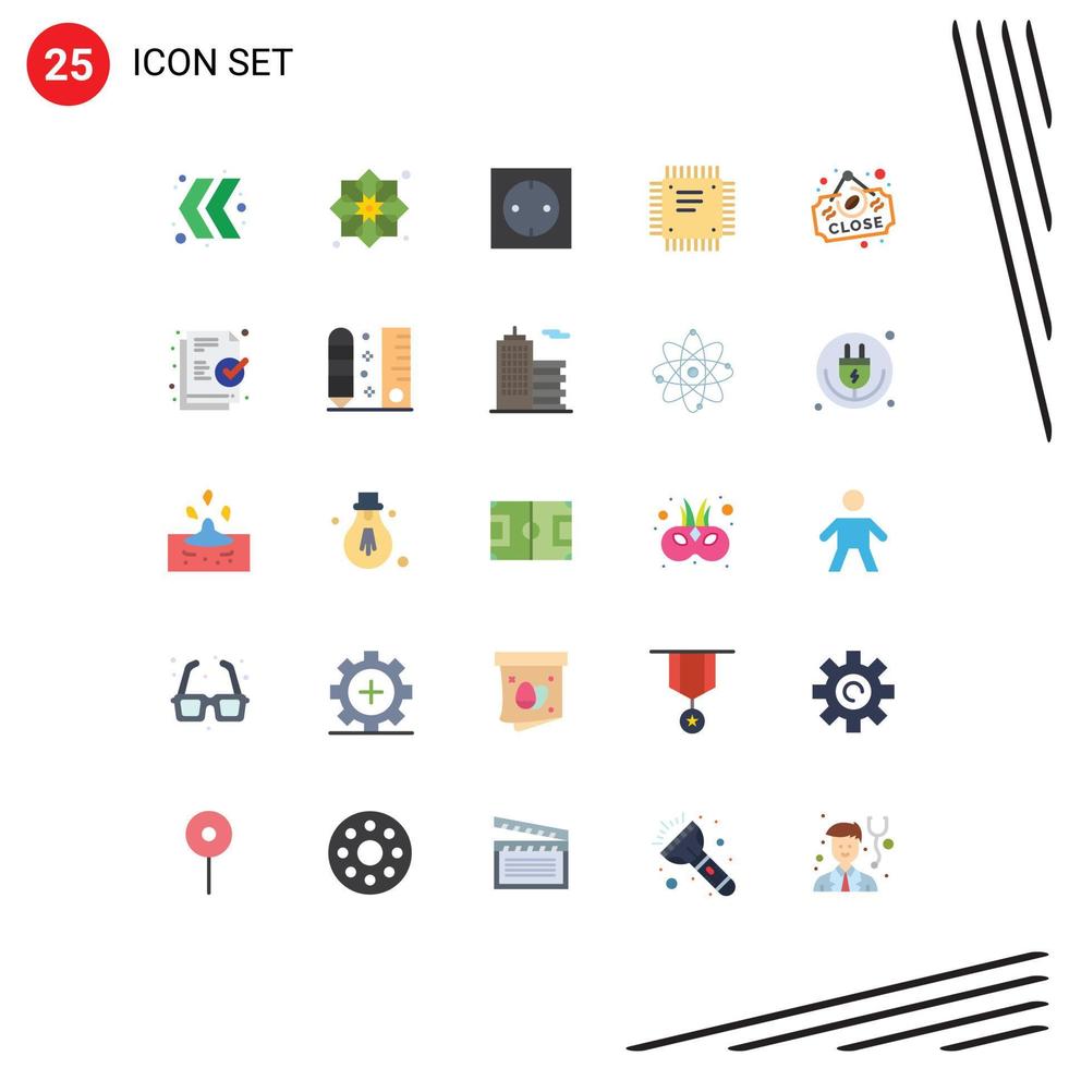 25 Creative Icons Modern Signs and Symbols of coffee motherboard appliances cpu chip Editable Vector Design Elements