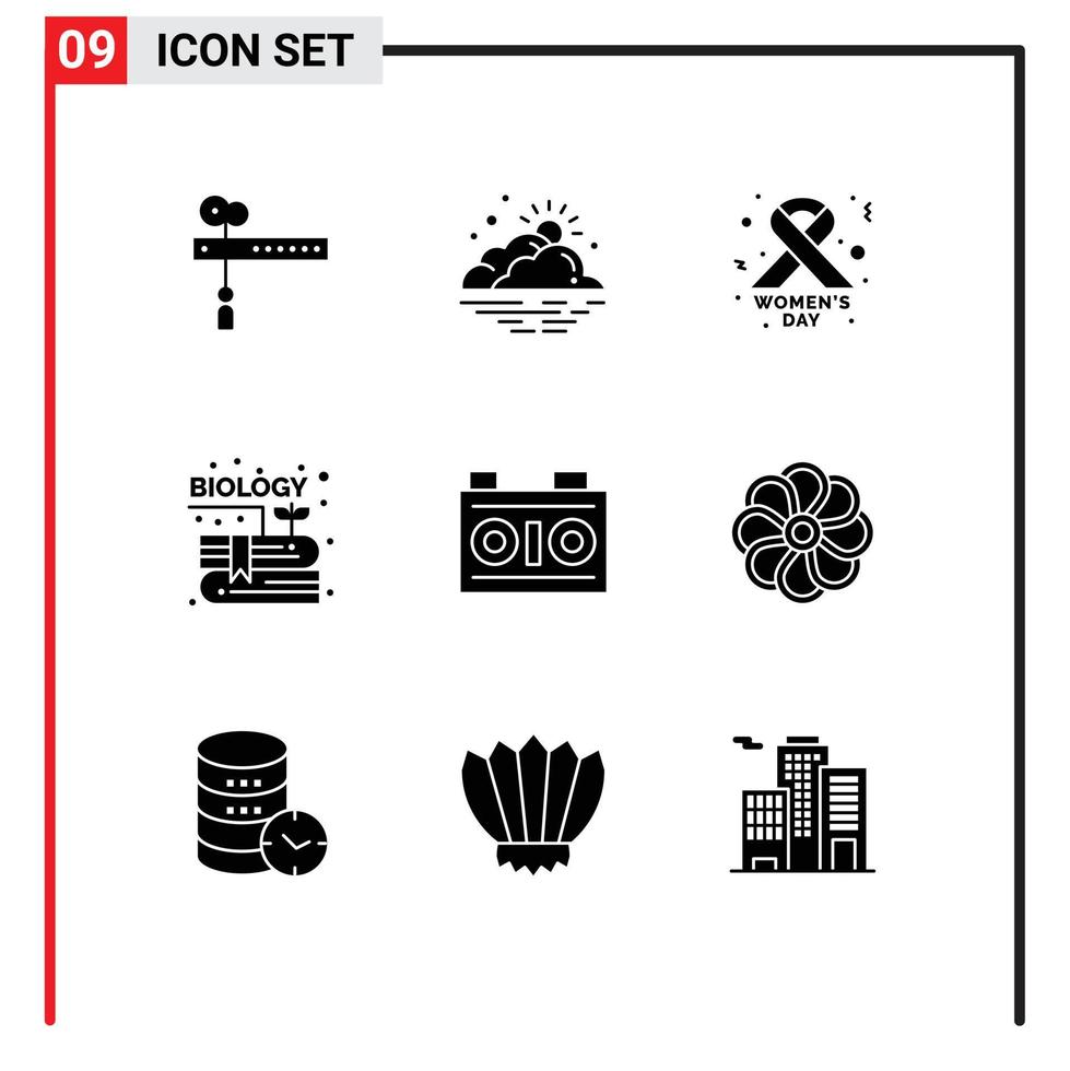 paquete de iconos de vectores de stock de 9 signos y símbolos de línea para el conocimiento de los medios elementos de diseño de vectores editables del libro del jardín del tiempo