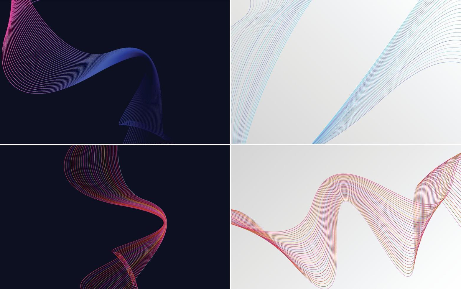 Use these geometric wave pattern backgrounds to add a contemporary feel to your projects vector