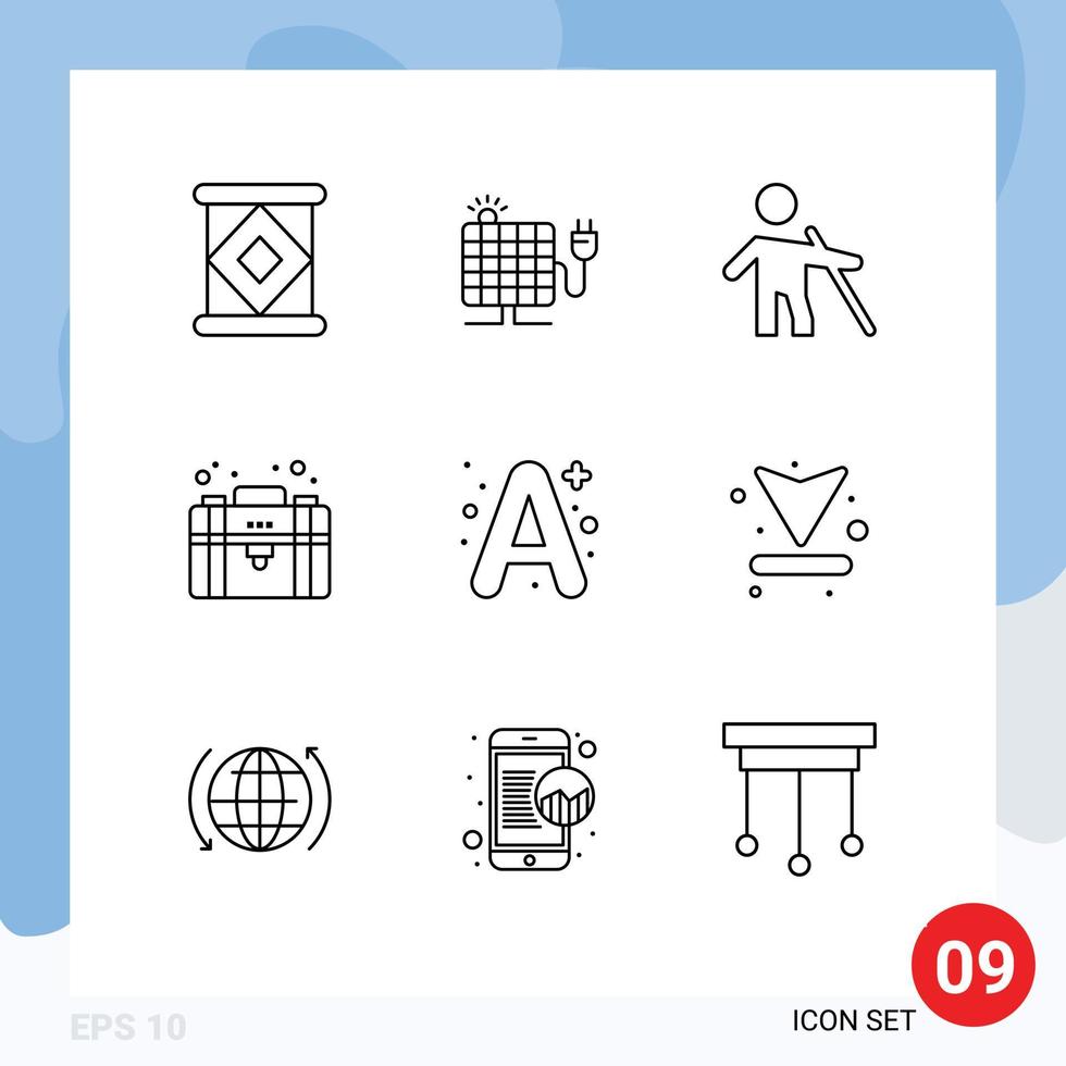9 Universal Outline Signs Symbols of education a old private equity Editable Vector Design Elements