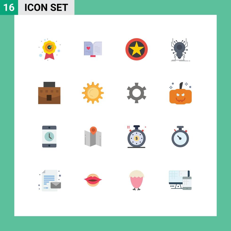 16 iconos creativos signos y símbolos modernos de virus de usuario insignia insecto araña paquete editable de elementos de diseño de vectores creativos