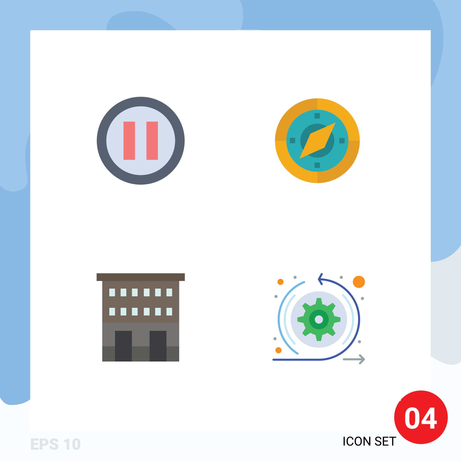 User Interface Pack of 4 Basic Flat Icons of media retail navigation ...