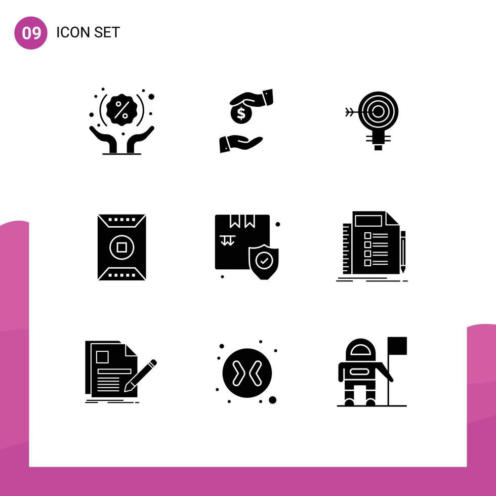 paquete de iconos de vector de stock de 9 signos y símbolos de línea para elementos de diseño de vector editables de bulbo de campo objetivo de fútbol deportivo