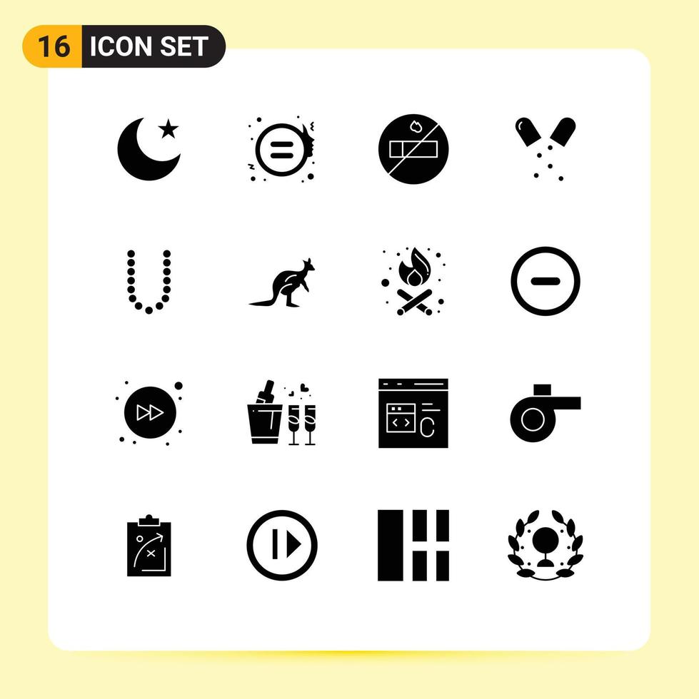 conjunto de 16 iconos de interfaz de usuario modernos símbolos signos para elementos de diseño de vectores editables médicos de belleza anómala de fumar lux