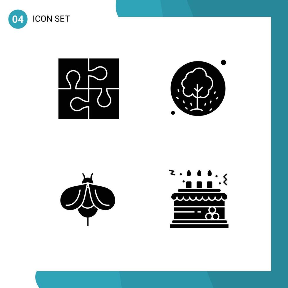 4 Creative Icons Modern Signs and Symbols of part nature solution seeds fly Editable Vector Design Elements