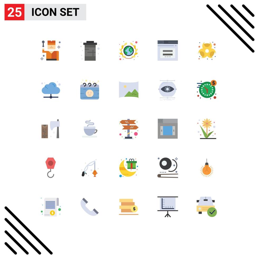 Modern Set of 25 Flat Colors Pictograph of website secure water page geology Editable Vector Design Elements