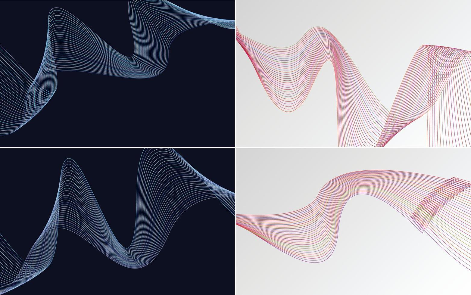 Set of 4 vector line backgrounds to add a professional edge to your designs