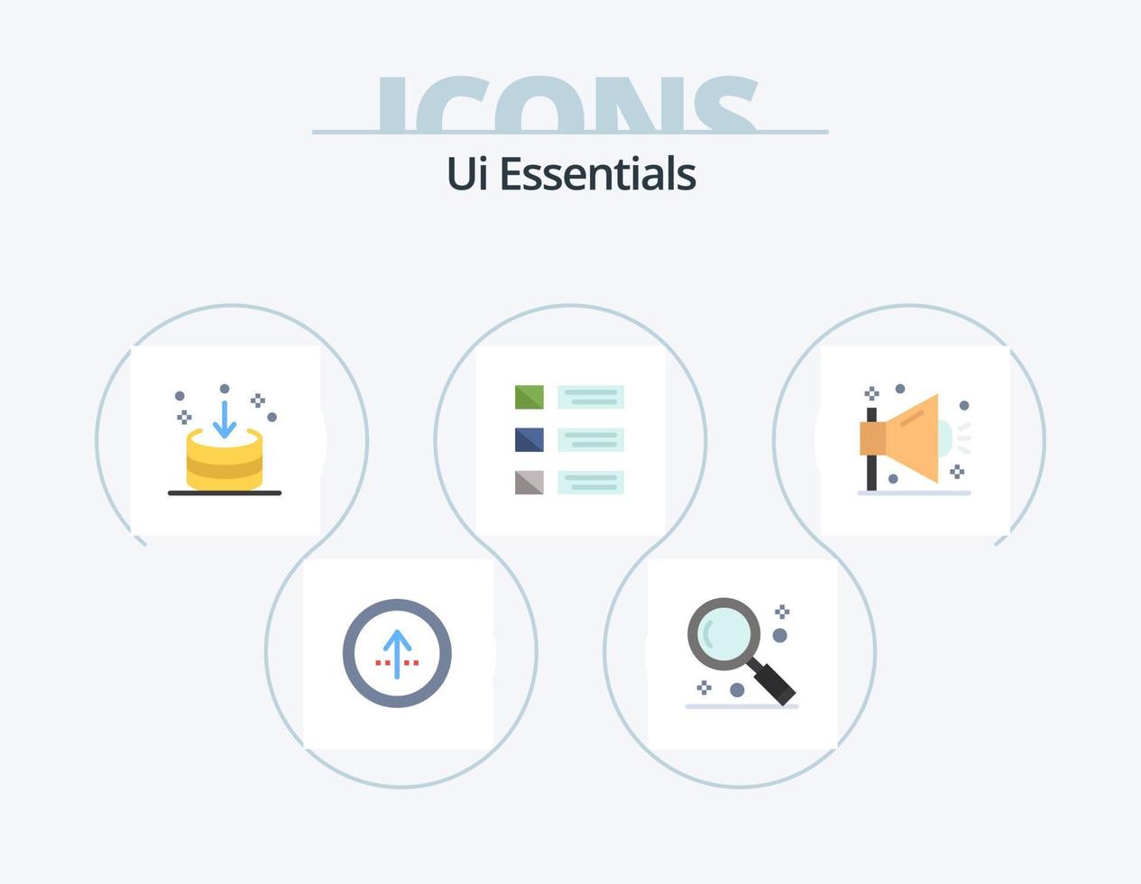 Ui Essentials Flat Icon Pack 5 Icon Design. list. design. search. interface. download vector