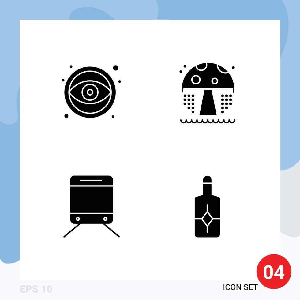 conjunto de iconos de interfaz de usuario modernos símbolos signos para el diseño herramienta de viaje crema de hongos elementos de diseño vectorial editables vector