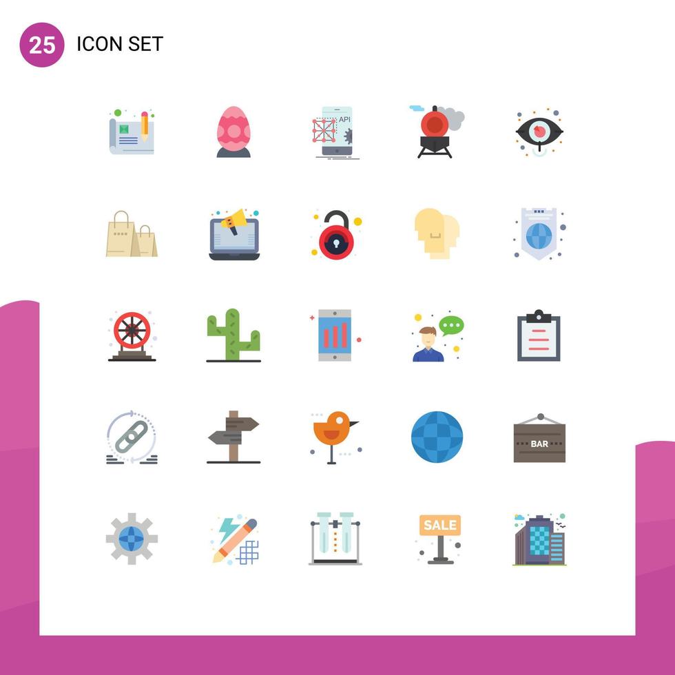 25 Universal Flat Color Signs Symbols of market business application transport retro Editable Vector Design Elements