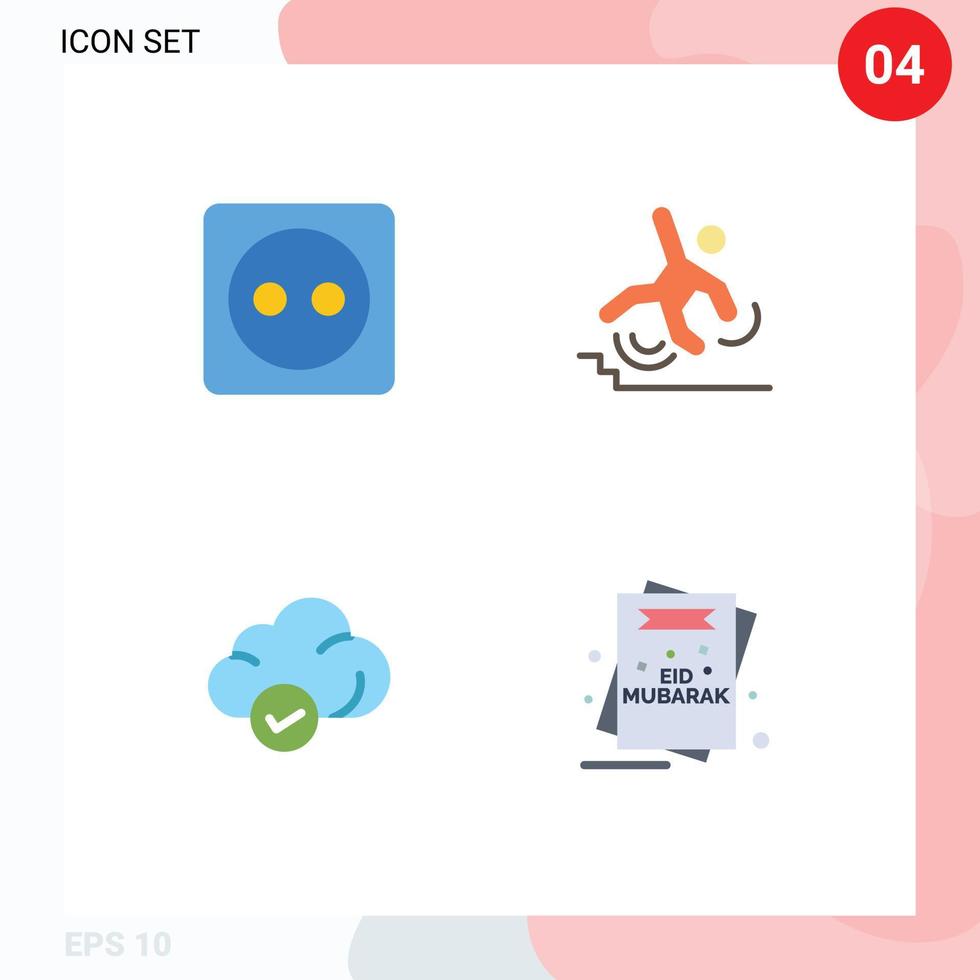 4 Creative Icons Modern Signs and Symbols of plug board cloud power failed storage Editable Vector Design Elements