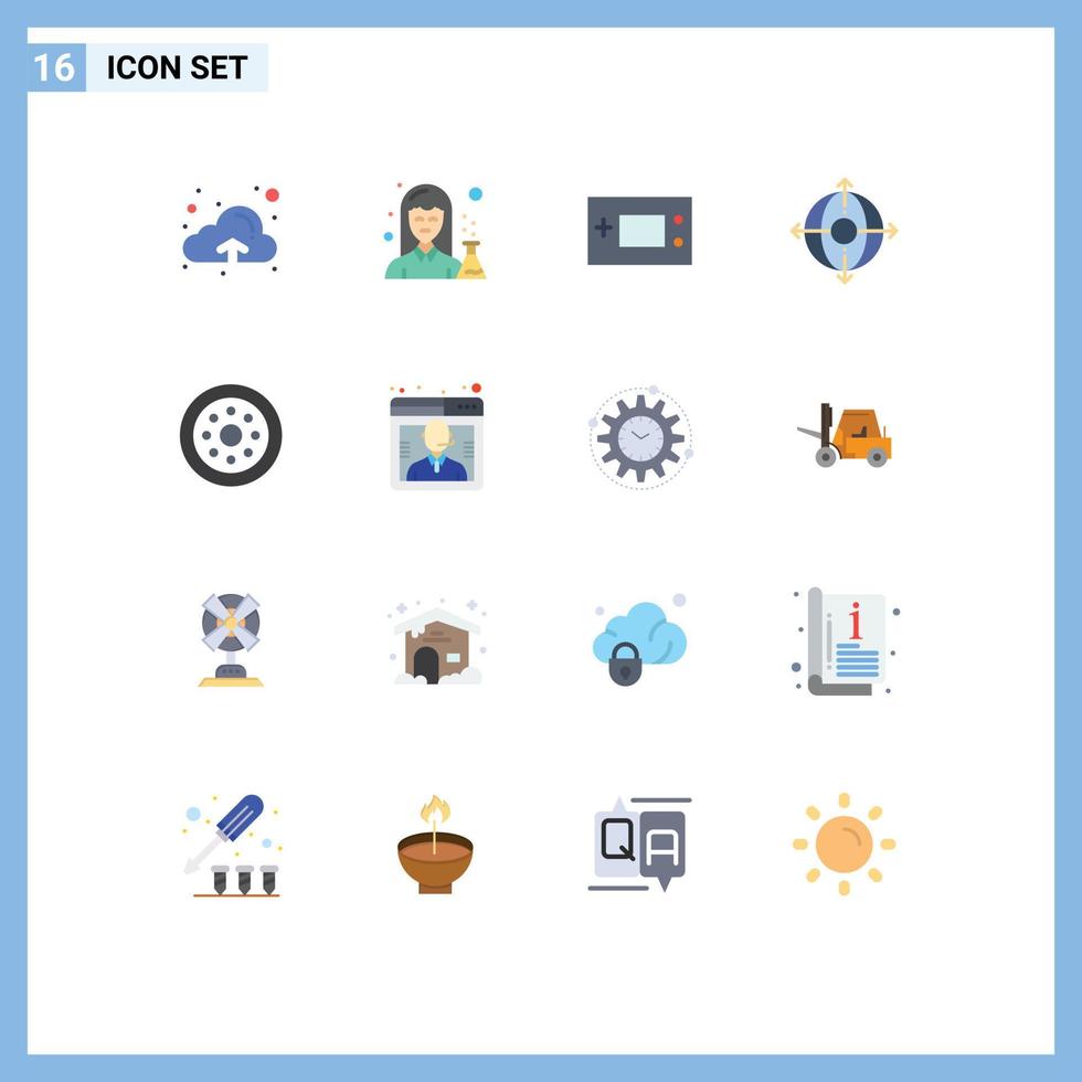 Modern Set of 16 Flat Colors and symbols such as accessories management devices deployment technology Editable Pack of Creative Vector Design Elements