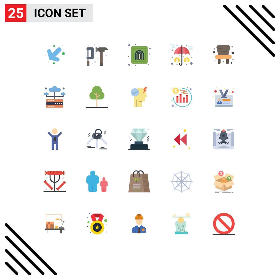 25 Universal Flat Colors Set for Web and Mobile Applications baby money crime investment assets Editable Vector Design Elements