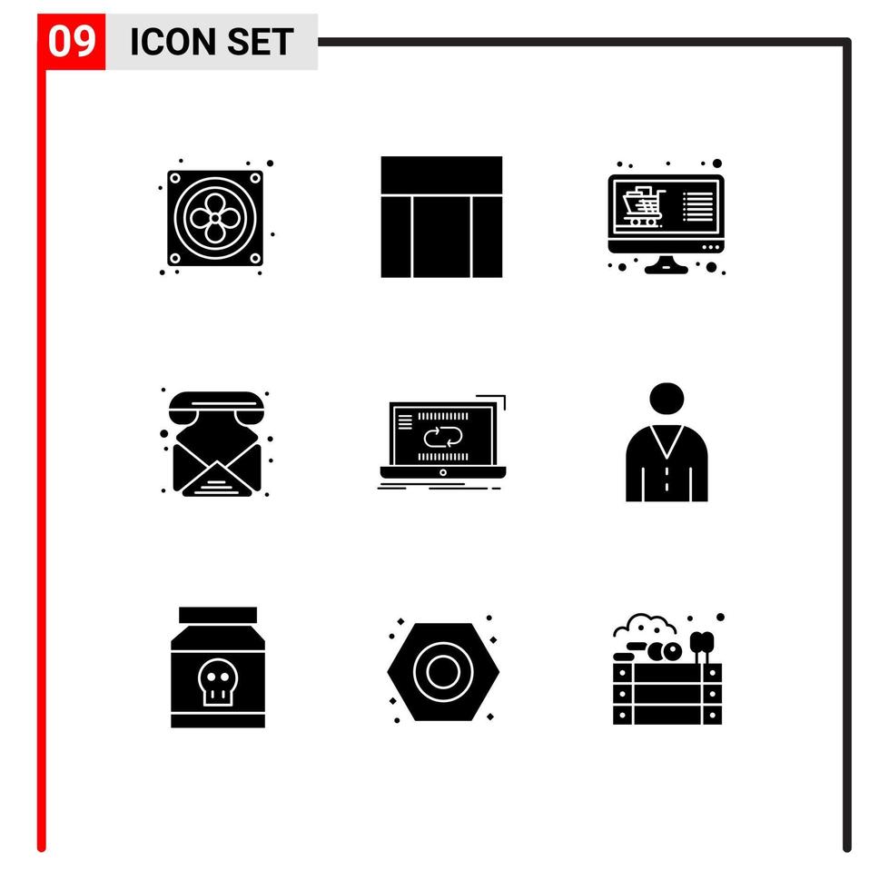 Stock Vector Icon Pack of 9 Line Signs and Symbols for connection call online phone contacts Editable Vector Design Elements