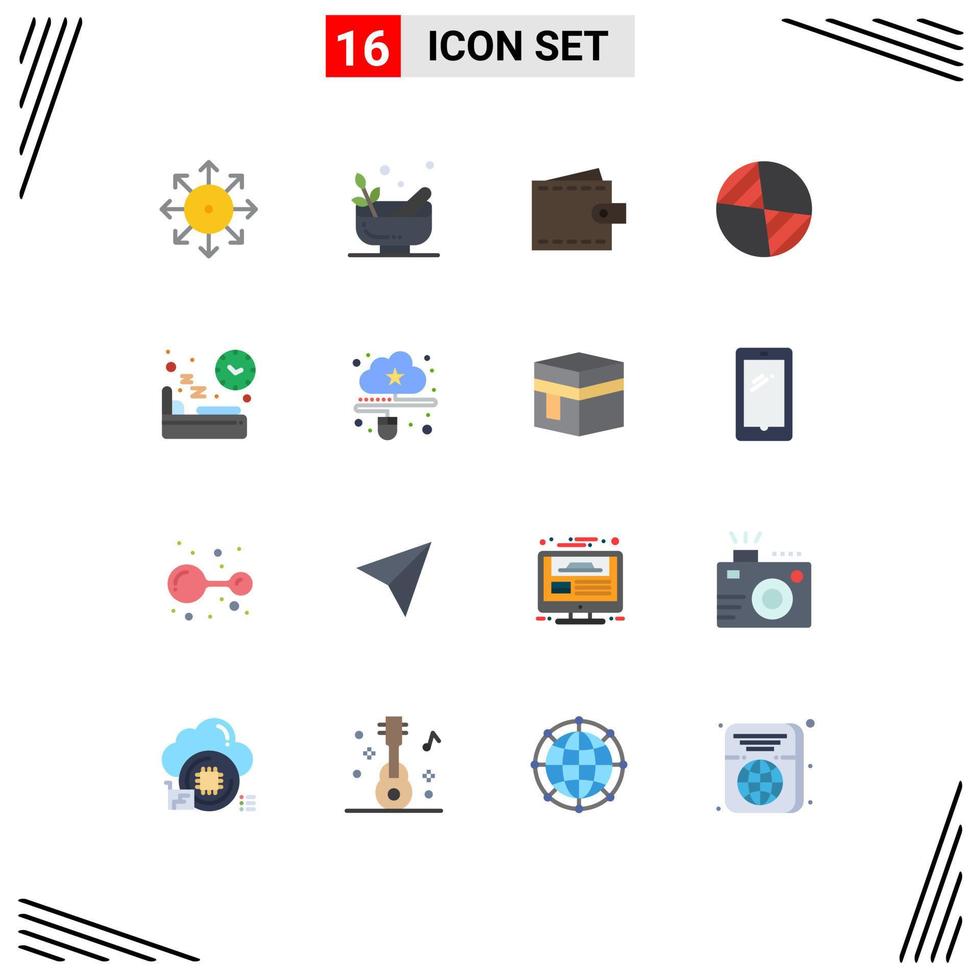 Set of 16 Modern UI Icons Symbols Signs for bed cg spa center user Editable Pack of Creative Vector Design Elements