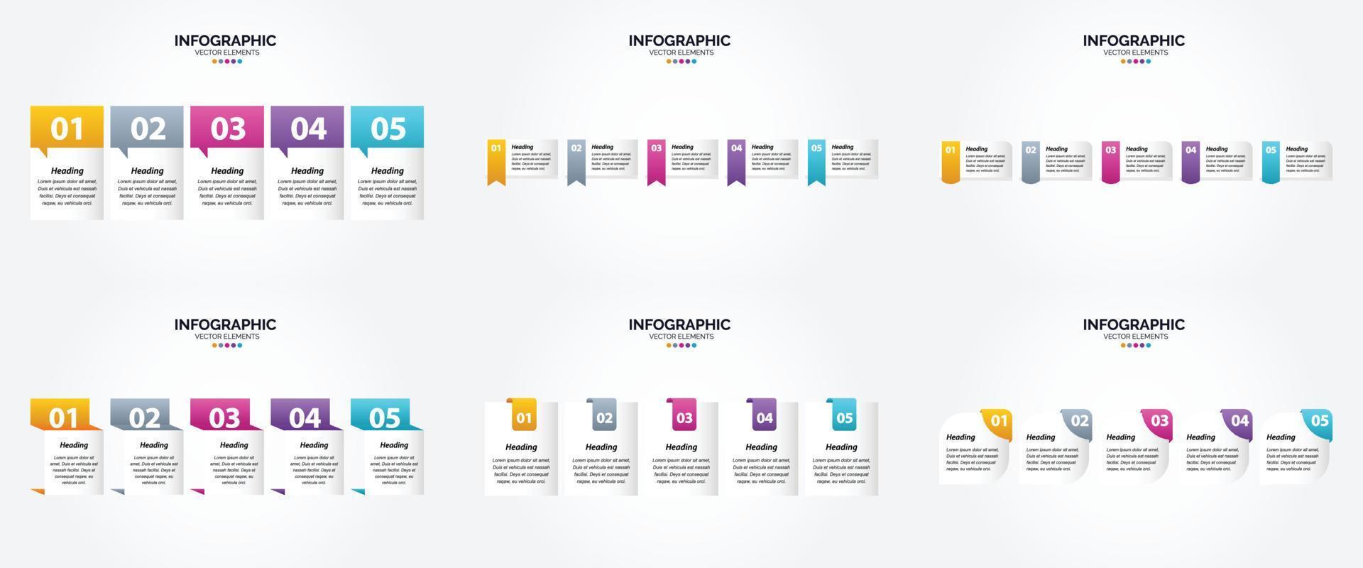 use estas ilustraciones vectoriales para crear infografías llamativas para publicidad. folletos volantes y revistas. vector