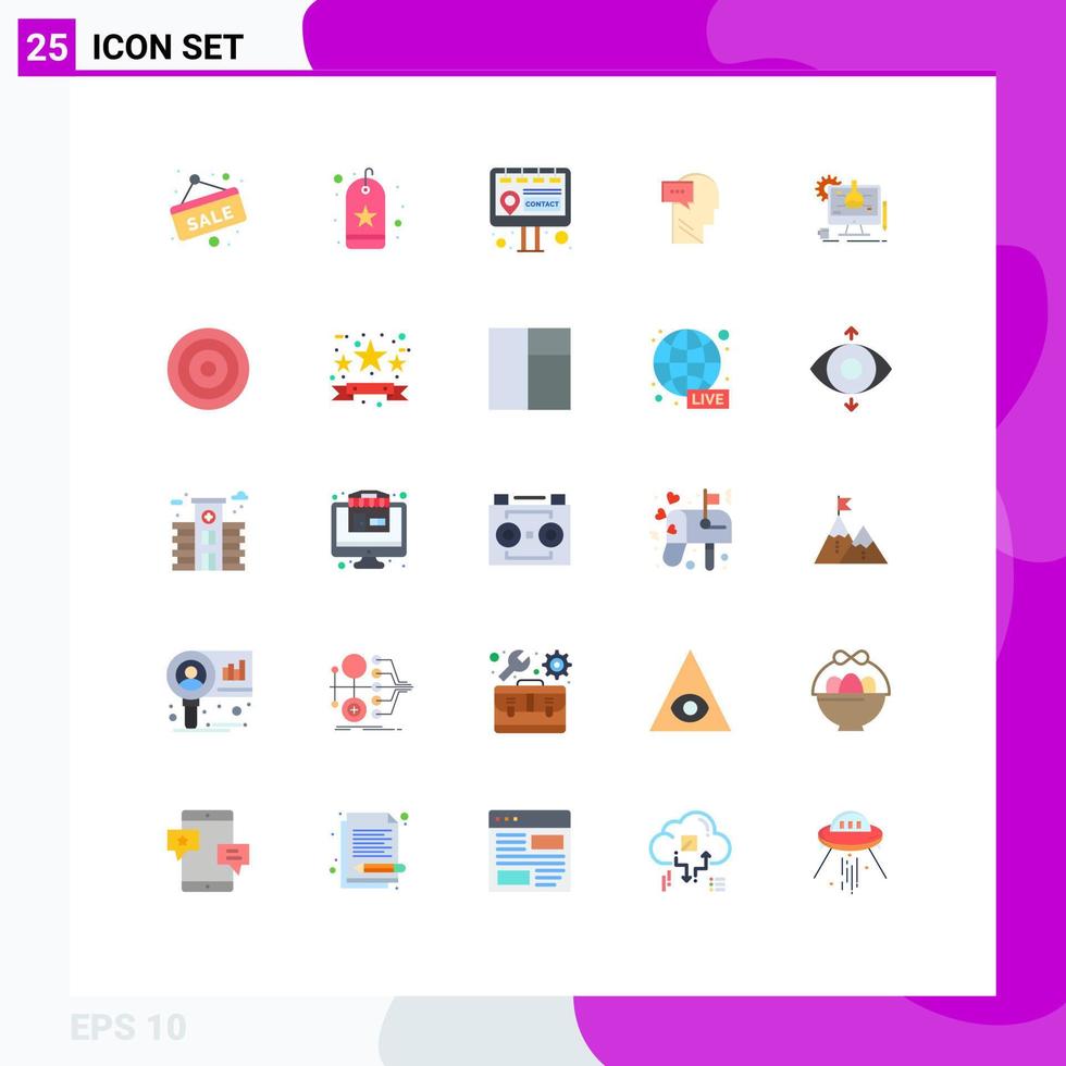 Set of 25 Vector Flat Colors on Grid for it chemical billboard head dialog Editable Vector Design Elements