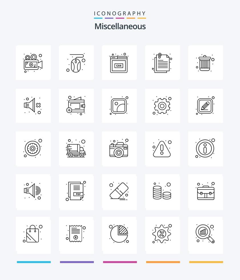 Creative Miscellaneous 25 OutLine icon pack  Such As remove. . code. file. attach vector