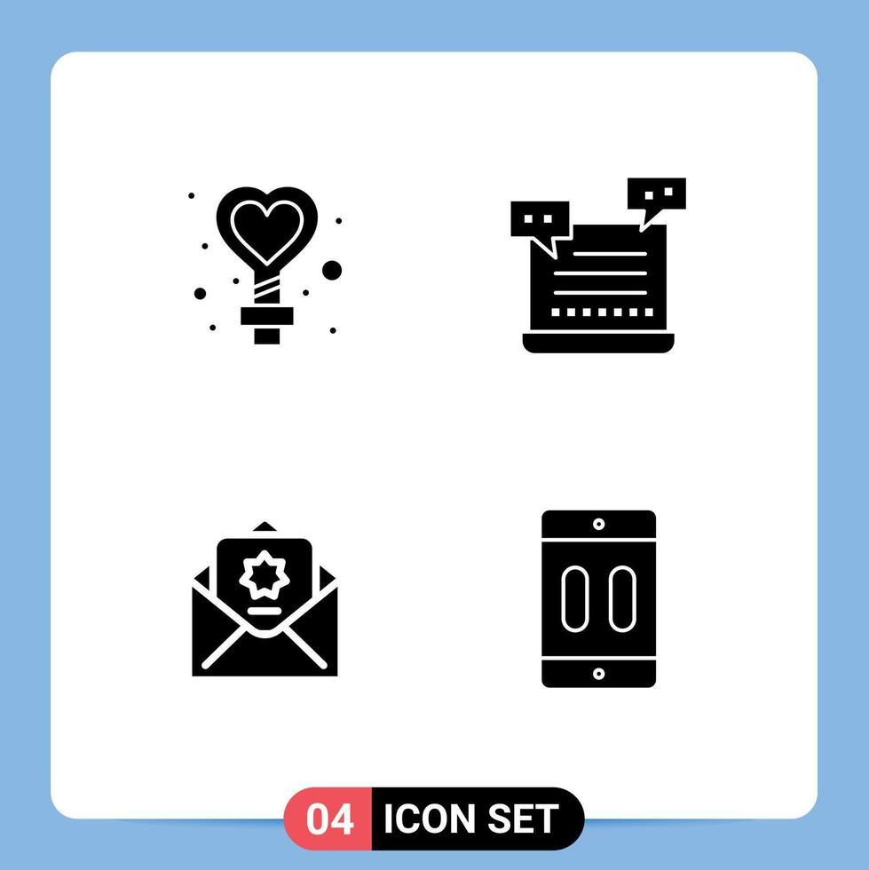 Editable Vector Line Pack of 4 Simple Solid Glyphs of female donation wedding robot islam Editable Vector Design Elements
