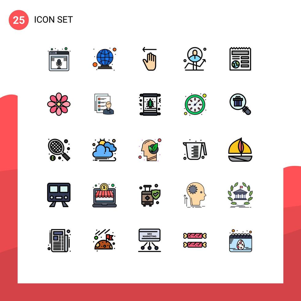 25 Creative Icons Modern Signs and Symbols of success chart people male left Editable Vector Design Elements