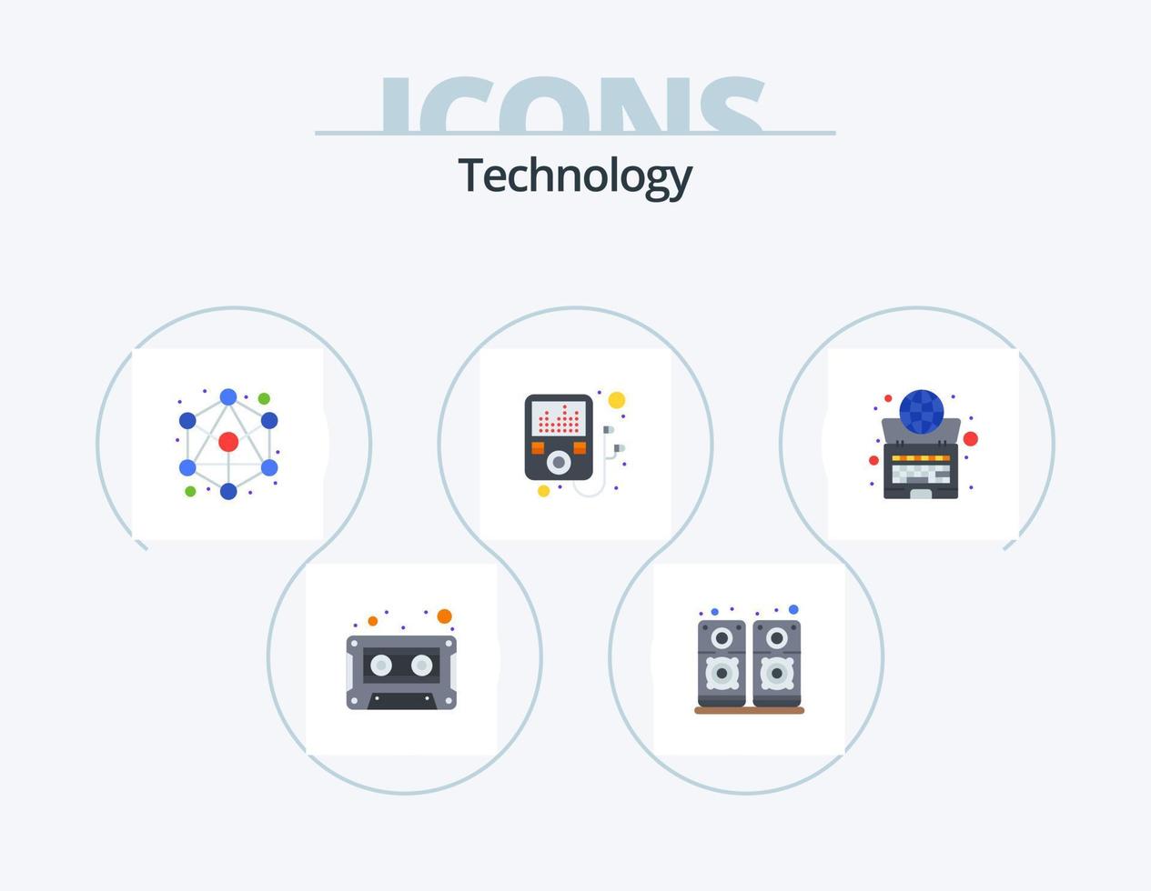 Technology Flat Icon Pack 5 Icon Design. . system. hierarchy. internet. global vector
