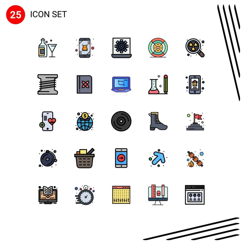 25 Creative Icons Modern Signs and Symbols of nuclear printing computer filament setting Editable Vector Design Elements
