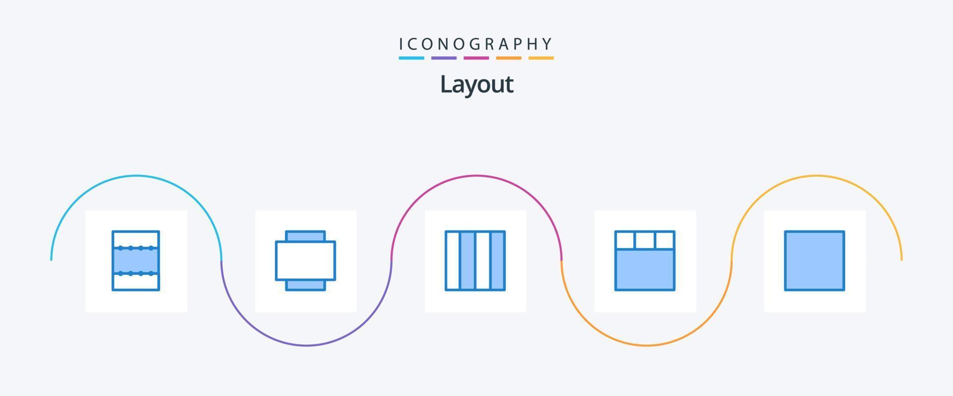Layout Blue 5 Icon Pack Including . vector